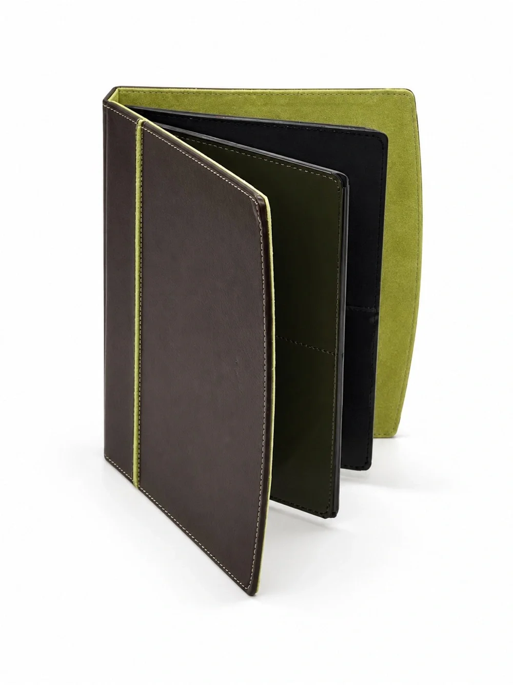 Swing Brown Leather Lime Green Suede 72-Photo 4x6 Album New